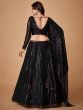 Charming Black Sequins Blooming  Georgette Party Wear Lehenga Choli With Dupatta