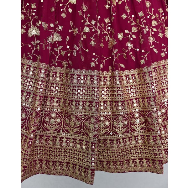 Beautiful pink colour Embroidery & Sequence work designer Lehenga choli for any Function