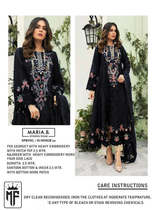 Black  Designer Party Wear Fox Georgette Embroidered Pakistani Salwar Kameez Suit With Duaptta