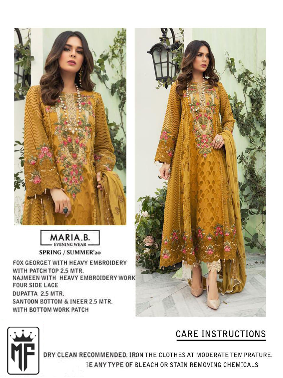 Yellow  Designer Party Wear Fox Georgette Embroidered Pakistani Salwar Kameez Suit With Duaptta