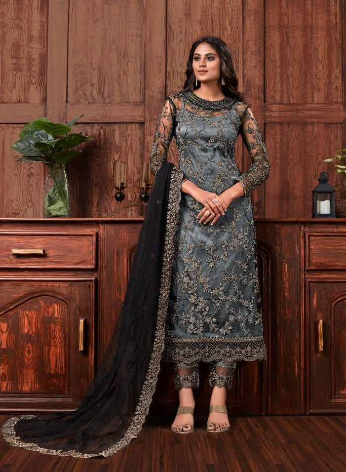 Amazing Georgette Thread Work Semi Stitched Sharara Plazzo Salwar Suit For Women