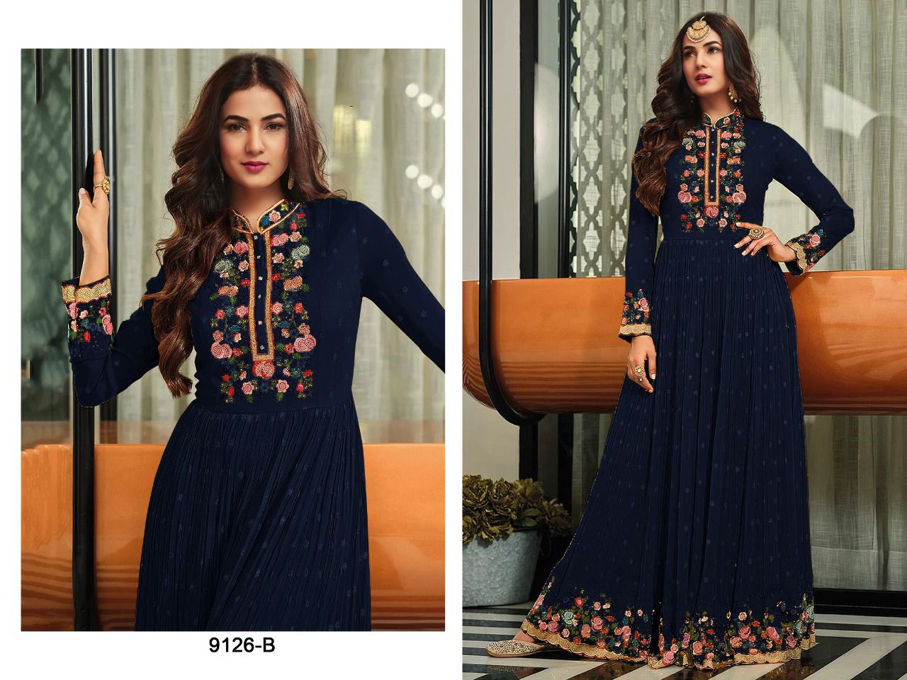 Women's Georgette Semi-Stitched Pakistani Anarakali Gown For Wedding