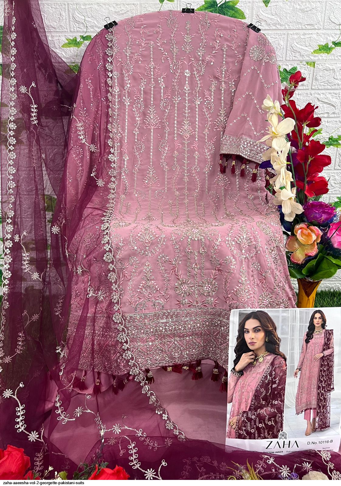 Pink Pakistani Bollywood women Heavy Bridal Indian Ethnic Designer Party Wear Gown Indian Anarkali Salwar Kameez Pakistani Party Gown