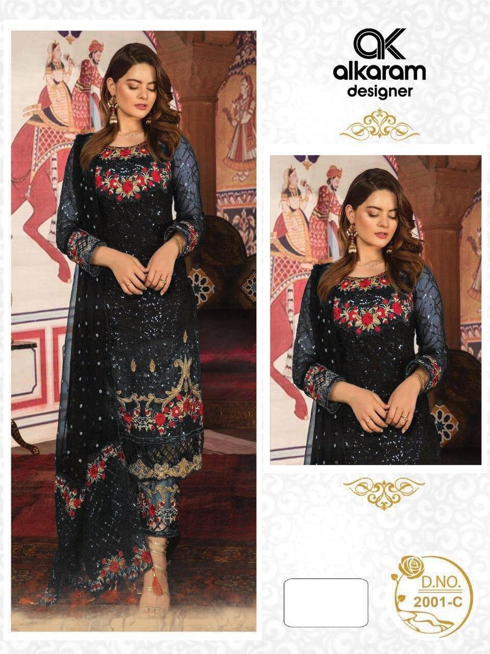 Blue Fancy Sequence Embroidered Work Georgette Function Wear Salwar Suit For Womens