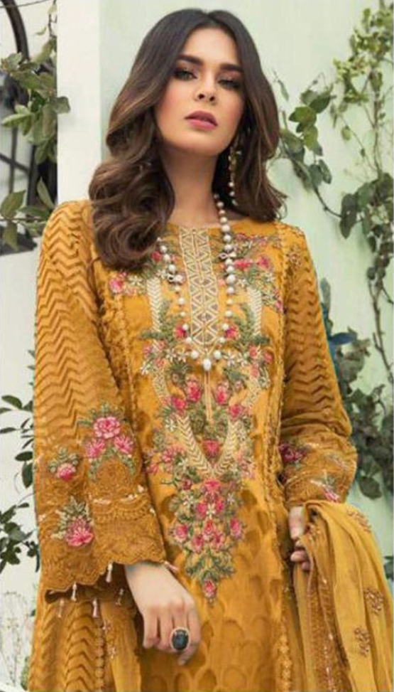 Wine Designer Party Wear Fox Georgette Embroidered Pakistani Salwar Kameez Suit With Duaptta