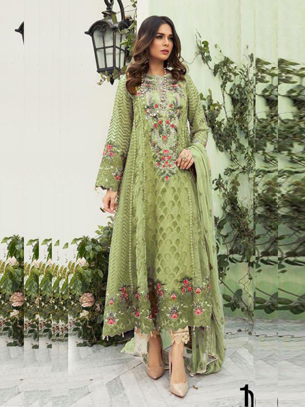 Wine Designer Party Wear Fox Georgette Embroidered Pakistani Salwar Kameez Suit With Duaptta