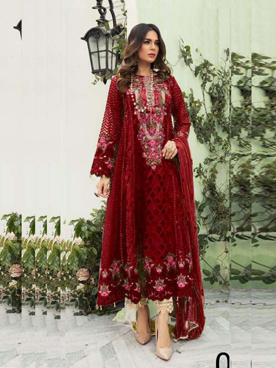 Blue Designer Party Wear Fox Georgette Embroidered Pakistani Salwar Kameez Suit With Duaptta