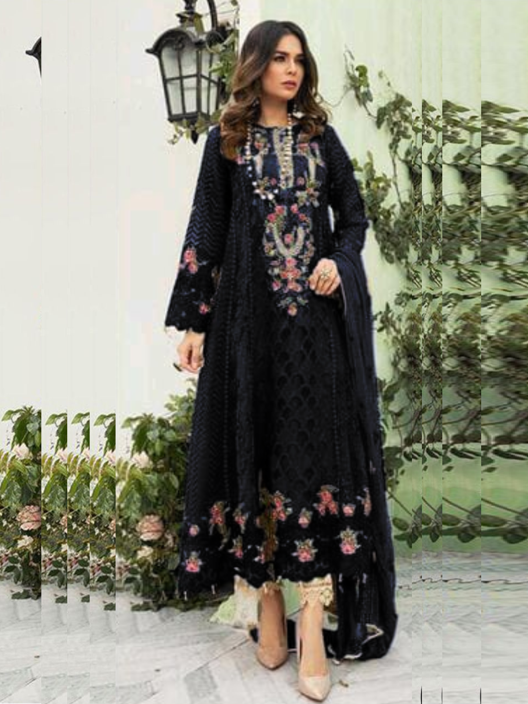 Wine Designer Party Wear Fox Georgette Embroidered Pakistani Salwar Kameez Suit With Duaptta