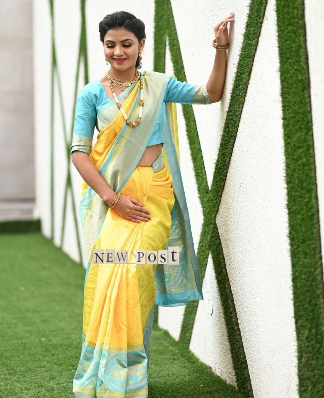 Yellow Saree look Rich soft cotton silk With Beautiful Tone colour With Jacqured Work saree New Full Colour New Women Trendy Cotton Silk Saree