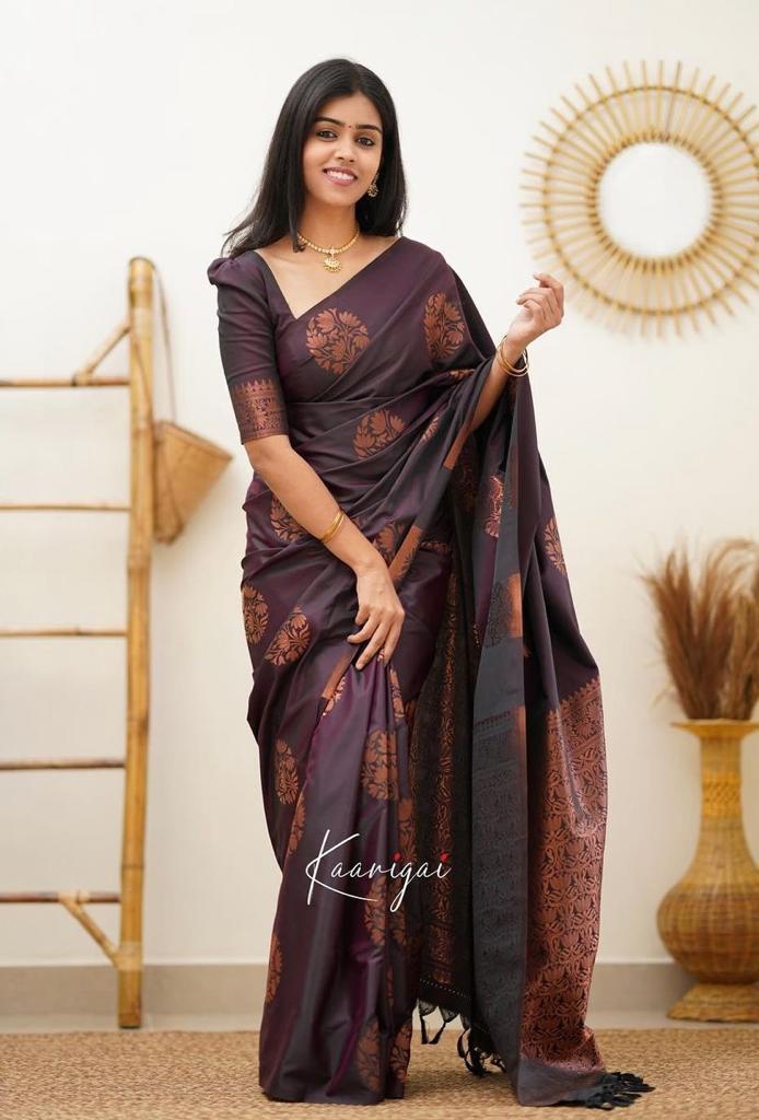 Designer Women's Banarasi Silk Saree Kanjivaram Pattu Sarees With Blouse Piece