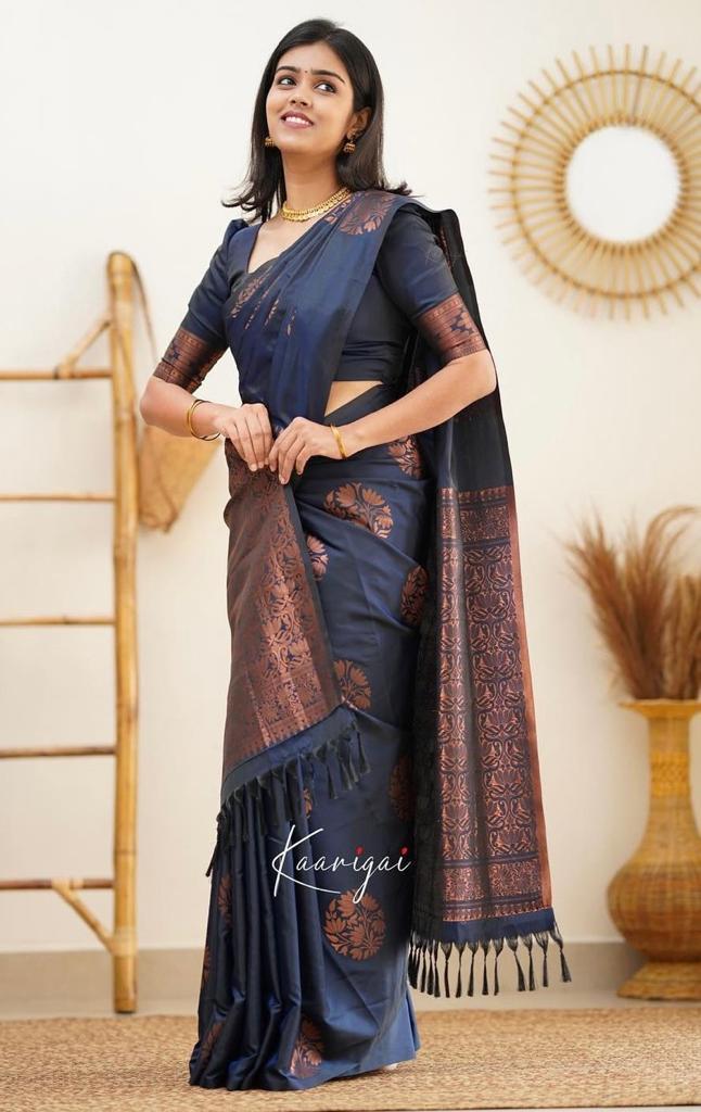 Designer Women's Banarasi Silk Saree Kanjivaram Pattu Sarees With Blouse Piece