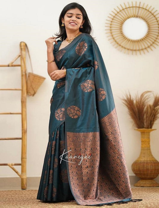 Designer Women's Banarasi Silk Saree Kanjivaram Pattu Sarees With Blouse Piece