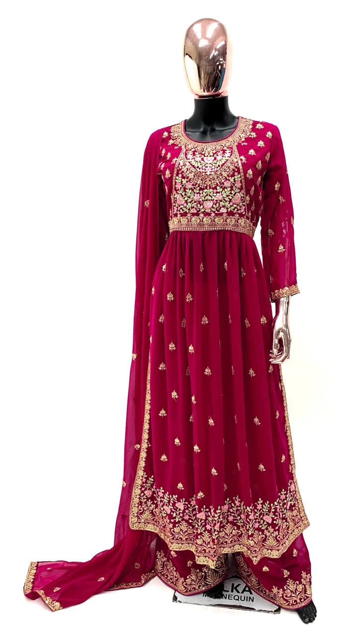 Pink Bollywood Suit Indian Salwar Kameez Party Pakistani party Ethnic Anarkali Gown gowns dresses for women's