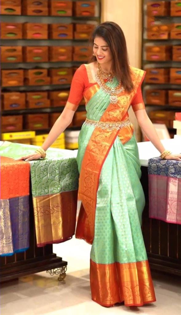 Banarasi Style Pure Kanjivaram Silk Jacquard Kanchipuram Pattu Saree With Un-Stiched Blouse