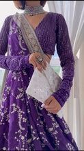 Purple Colour Heavy Embroidary Thread With Sequence Work Wedding Wear Lehenga Choli Foe Women's